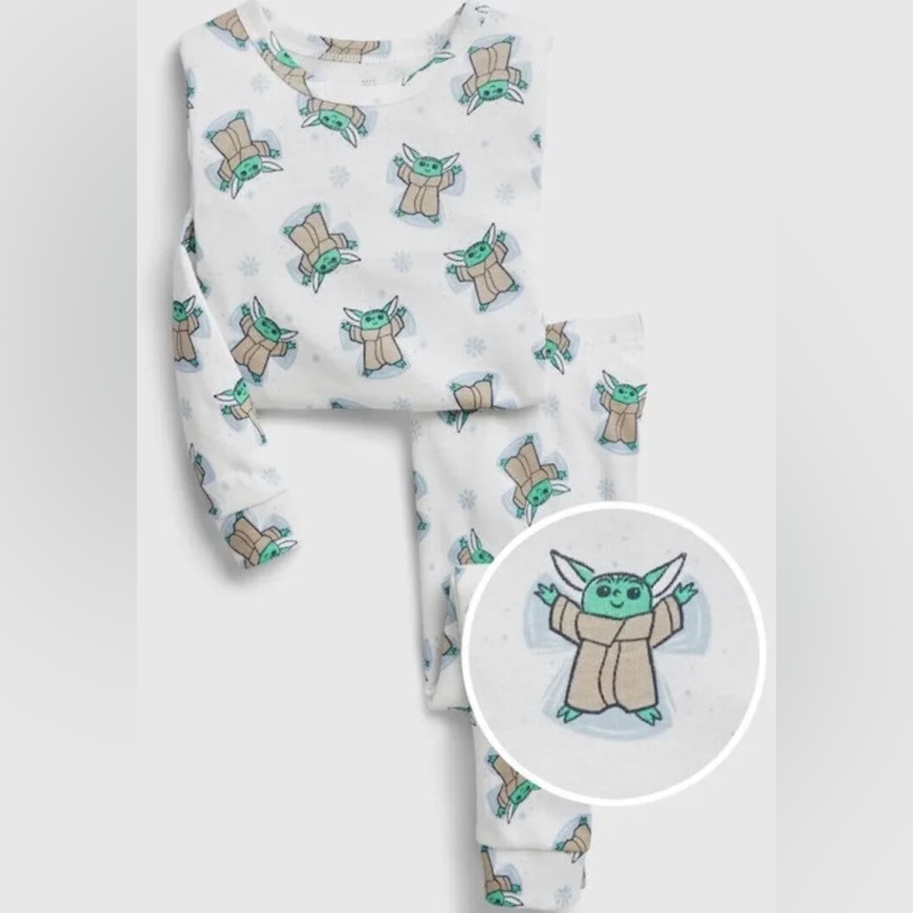 GapKids | Star Wars Organic Grogu The Child Baby Yoda Holiday PJ Set - 3